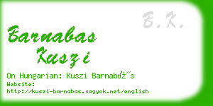 barnabas kuszi business card